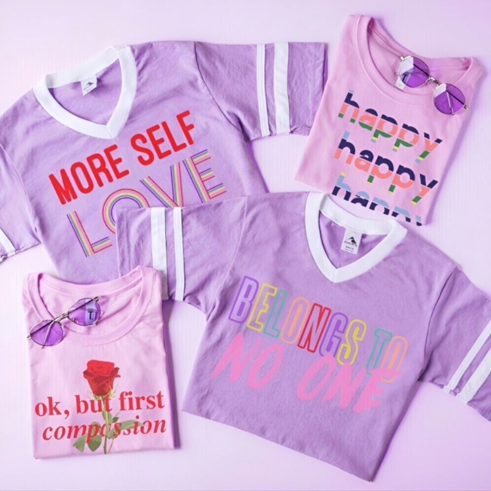 Femfetti, Belongs To No One Varsity Tee color Lavender